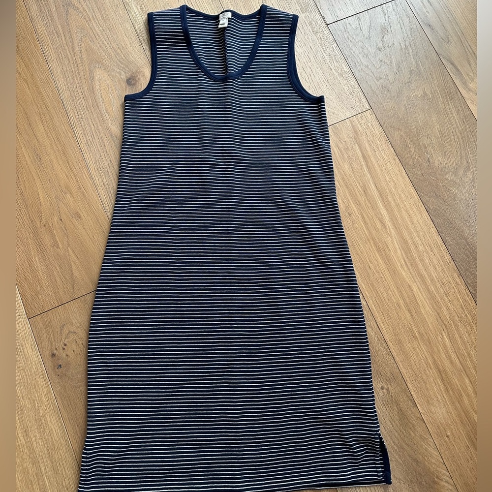 I. Crew Navy/White Stripe Cotton Dress